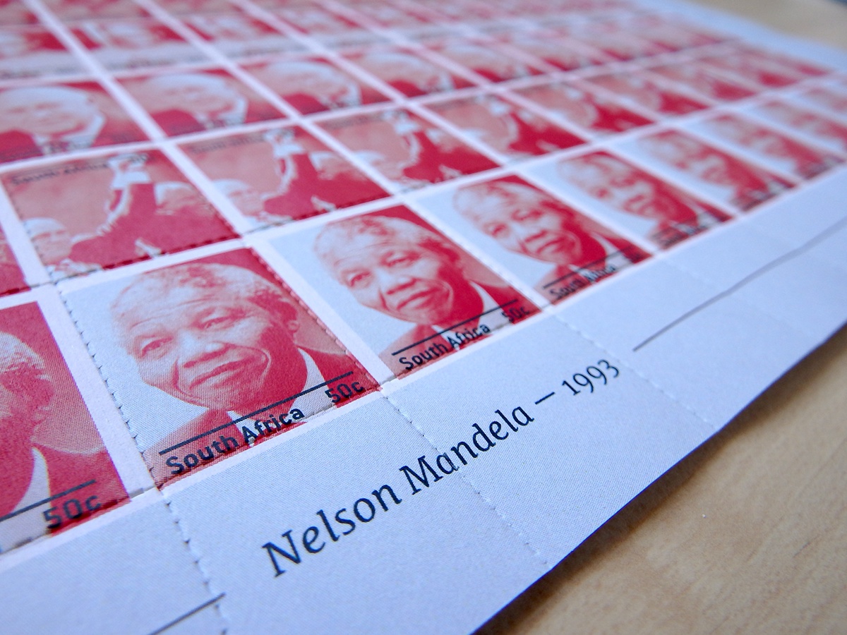 istd Istd 2016 Nobel Prize Nelson Mandela south africa Booklet short sheet infograph poster postcard stamps pastel infographic envelope print