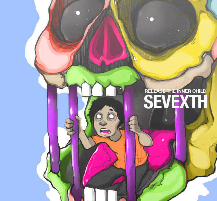 psychedelic colors skull imprisoned child sevexth srilanka metal music