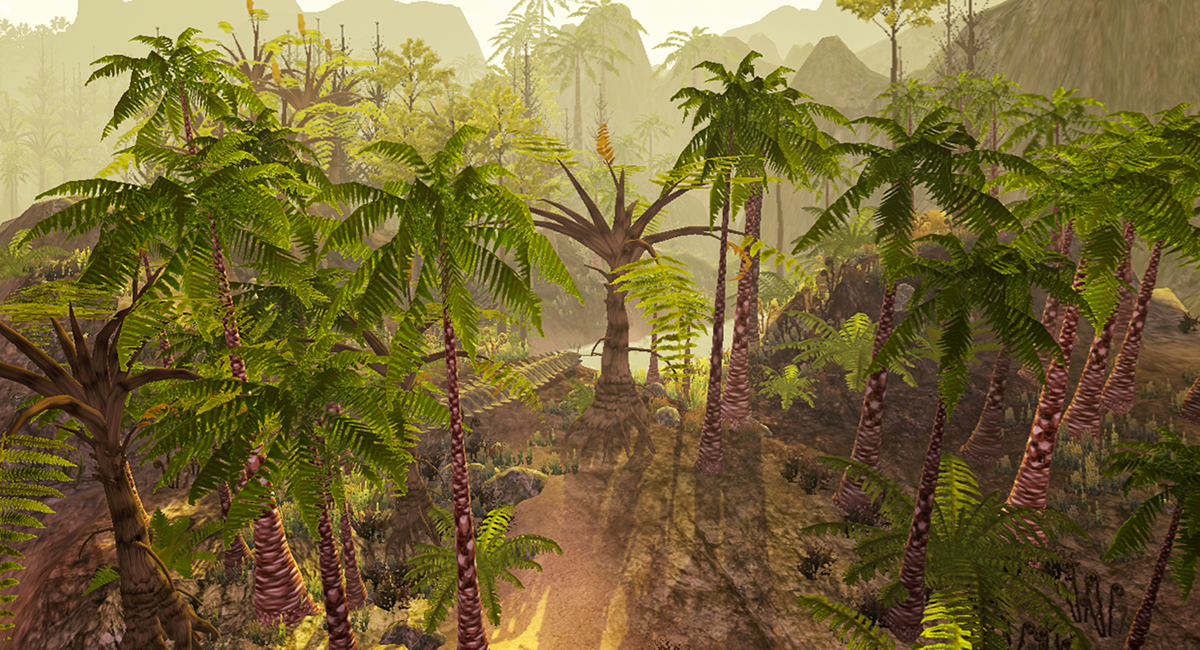 paleontology museum game design plants 3D Unity 3d cinema 4d rendering Landscape world Island Scientific Visualization