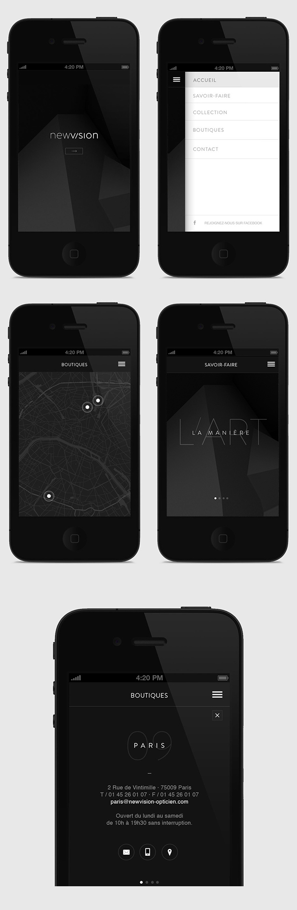 Responsive grid Layout mobile minimal optics