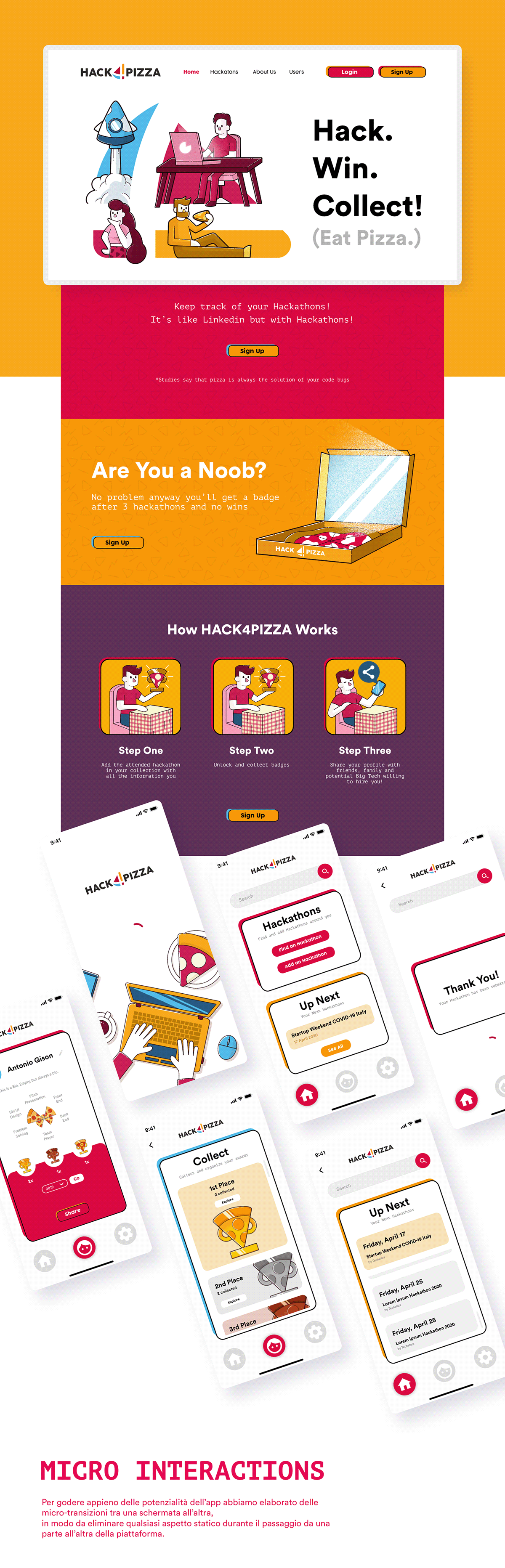 app branding  interactions Pizza UI ux Web interactiondesign MadeWithAdobeXd