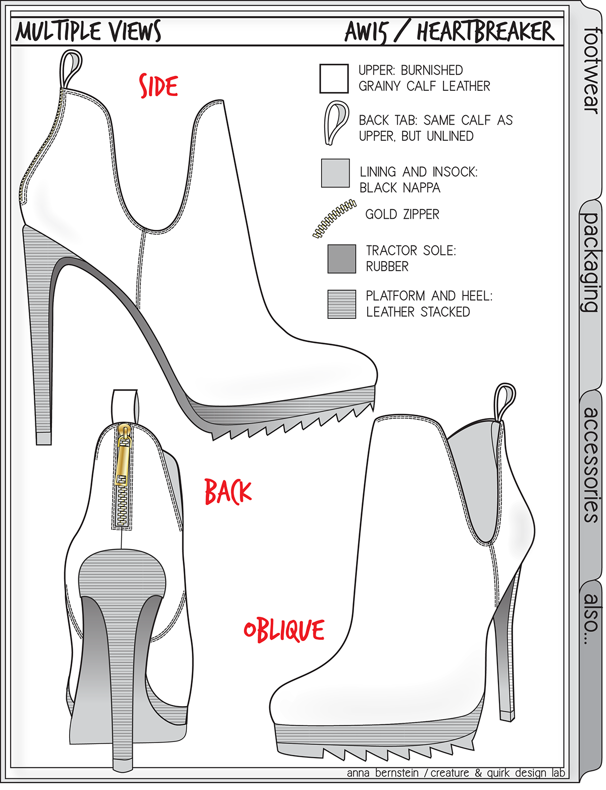 boot bootie shoe footwear technical sketch sketch fashion design Color Sketch