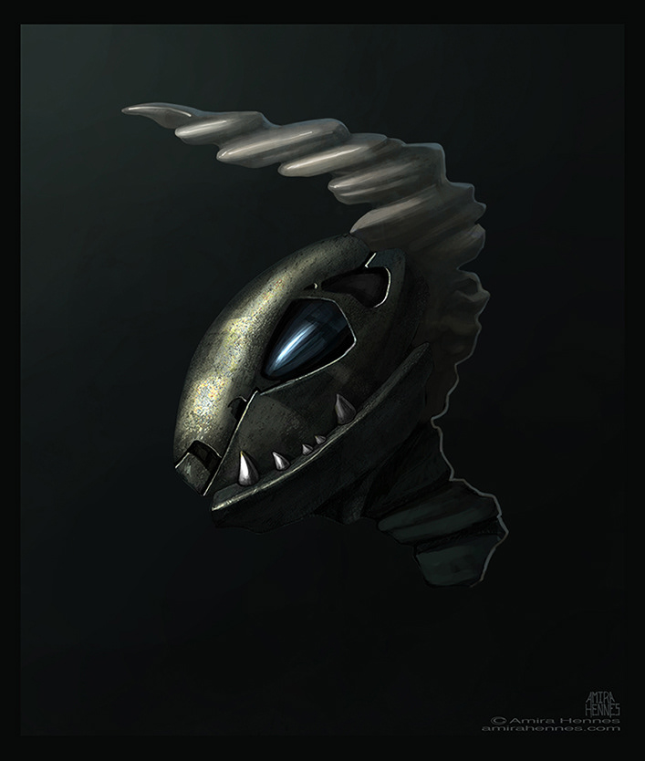 character alien metal horn photoshop head