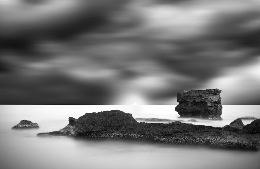 black  white black and white b&w  landscape waterscape  seascape rock  Spain sea beach