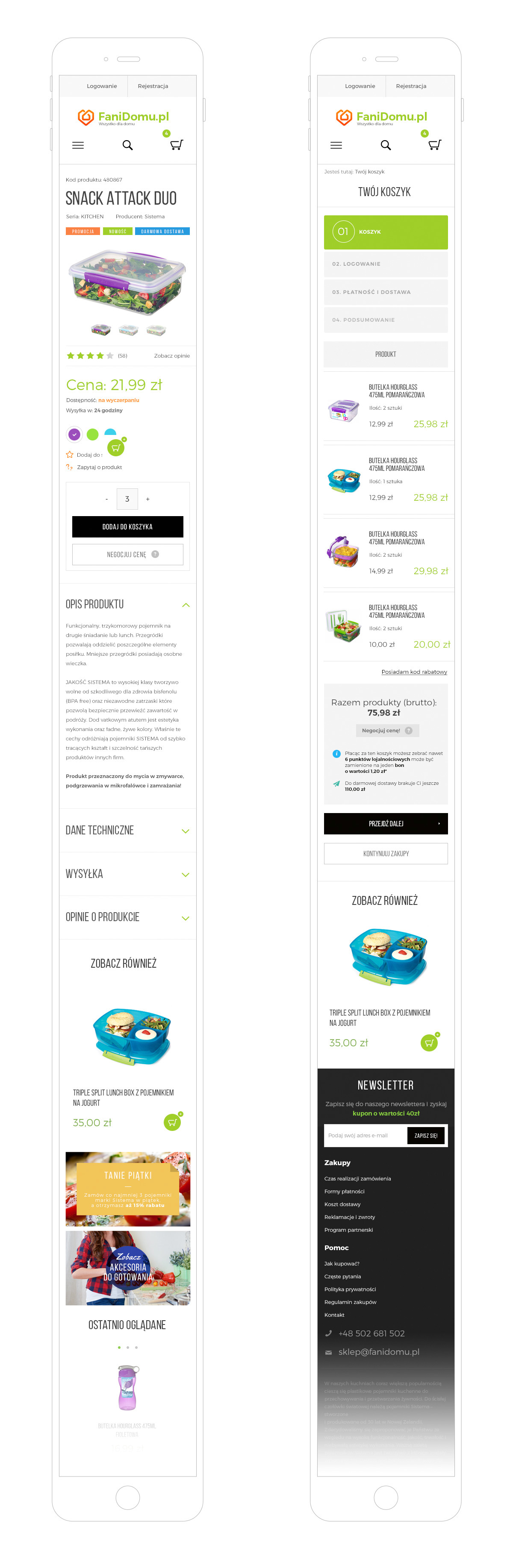 sokol Food  containers sistema e-commerce rwd Responsive Webdesign poland olsztyn modern minimal