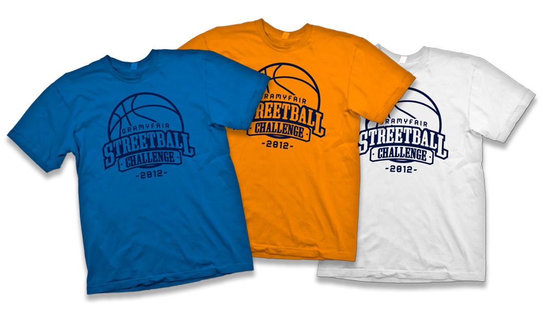 gramy fair basketball jurny logo Streetball challange t-shirt color scheme