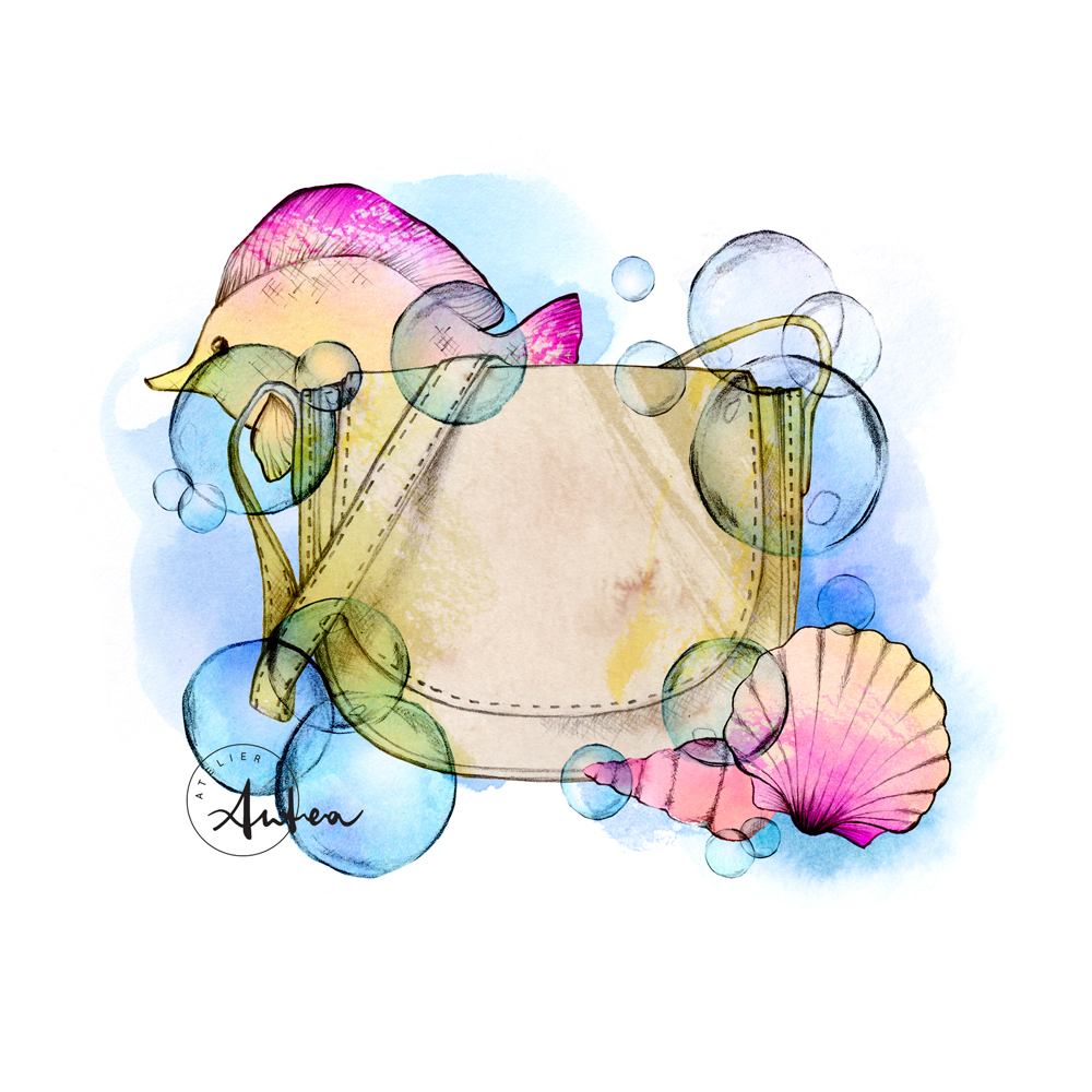 MANSUR GAVRIEL fashion illustration bags undersea underwater sea accessories