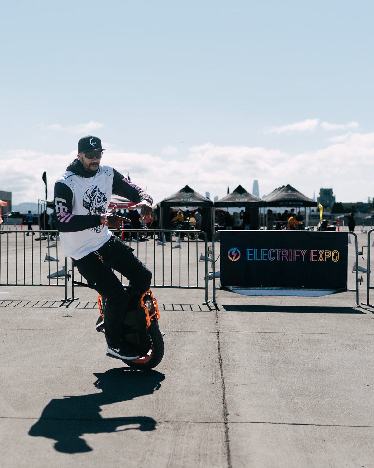 Outdoor sports electric unicycle race Photography 