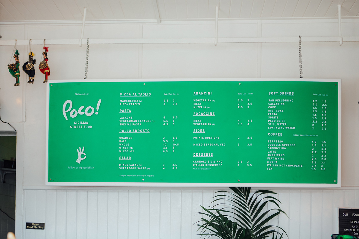 Pizza takeaway cafe restaurant italian menu Coffee lettering