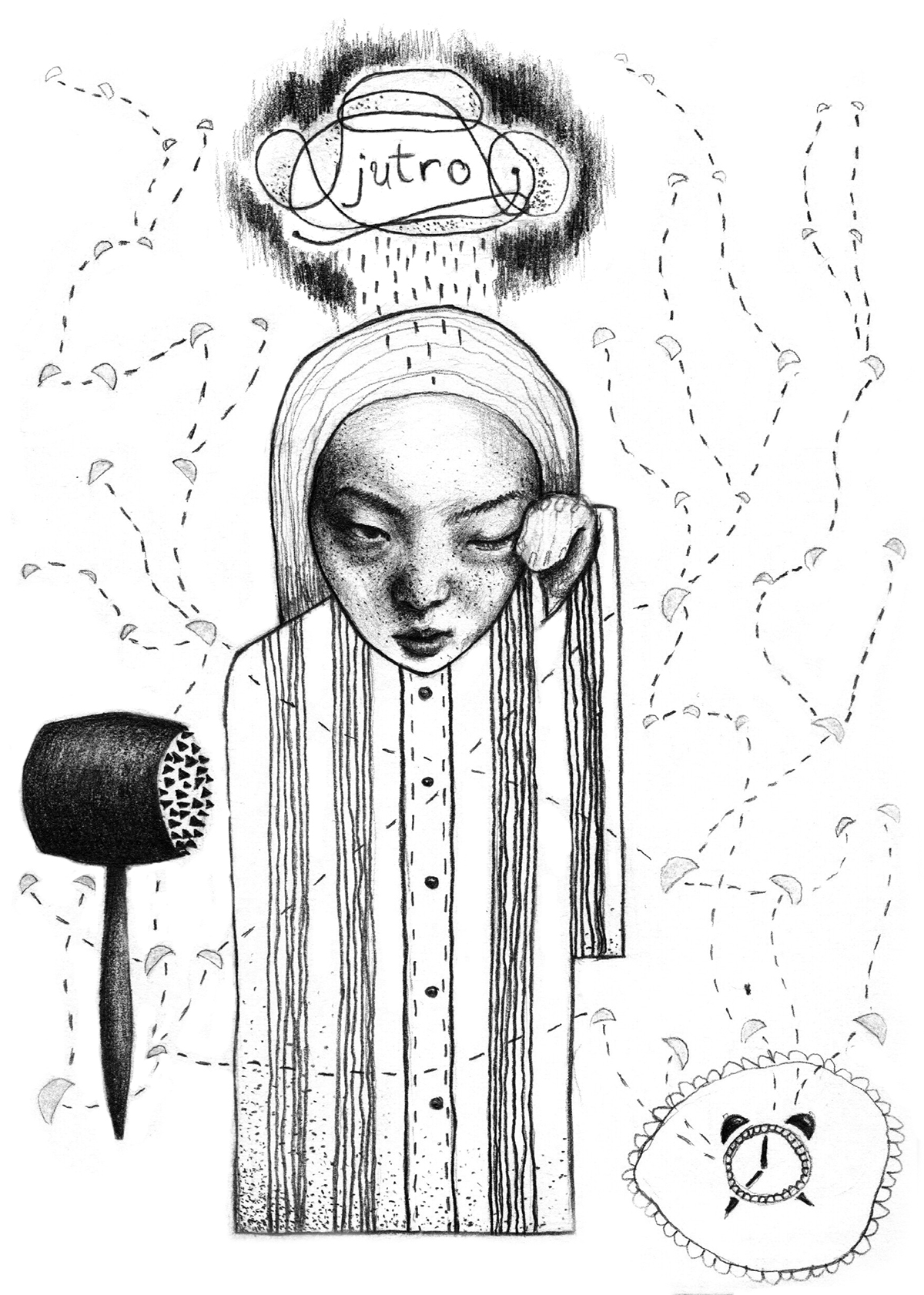 surrealism portrait black & white details ugly MORNING tv carousel unicorn Insomnia Lightbulb stones sleepy Mushrooms