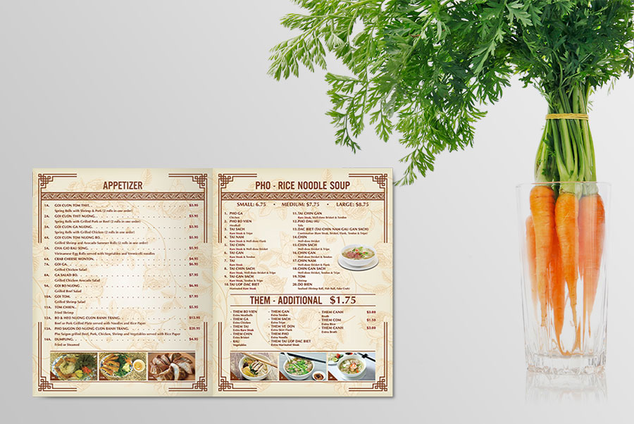 menu restaurant vietnam Food  menufood saigon