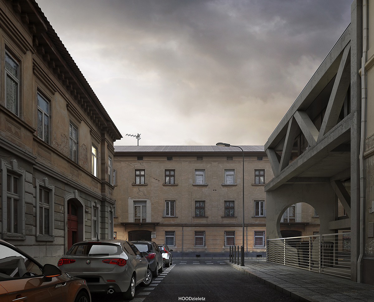 architecture Brutalism adam spychała V-ray architectural visualization concrete