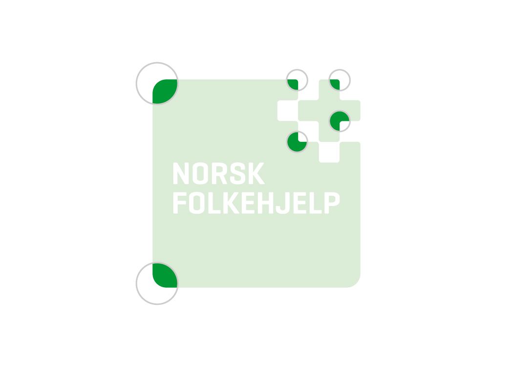 norwegian people's aid Norsk Folkehjelp green magenta cross Aid organisation Humanitarian help