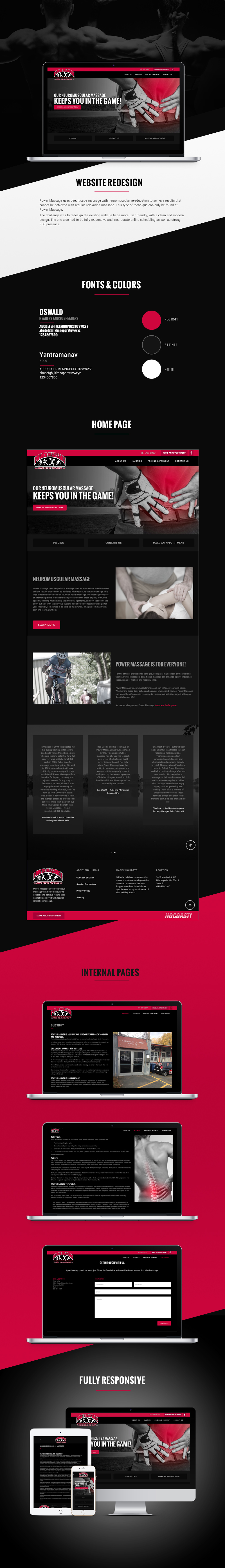 web development  Sports Design massage user experience digital design Website