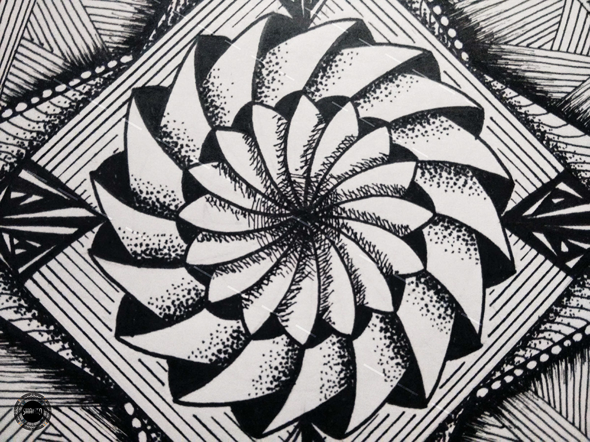 doodle crosshatching dots star Sun Rotring pigma FaberCastell rapidograph