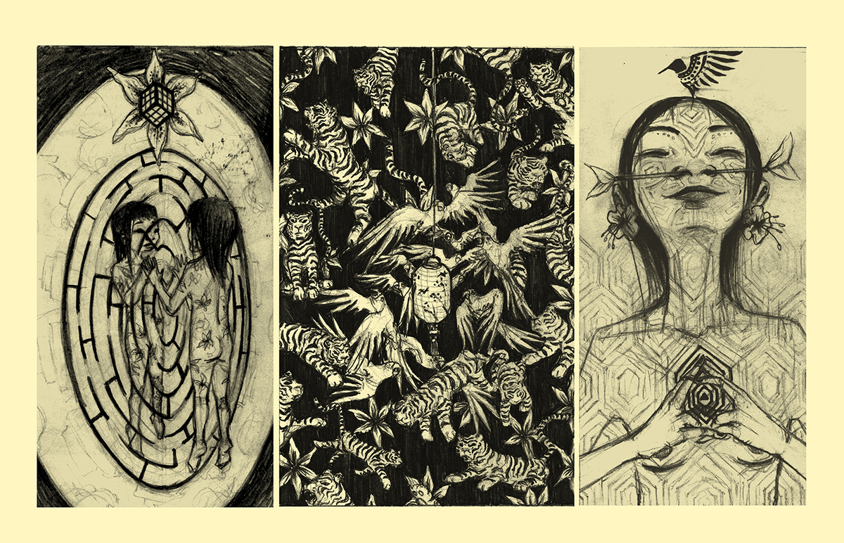 tres tigres  trilogias Indigenas laipz  colombia  etnia laberinto espejo flor guacamaya Amazonas  selva bogota pablo cardona