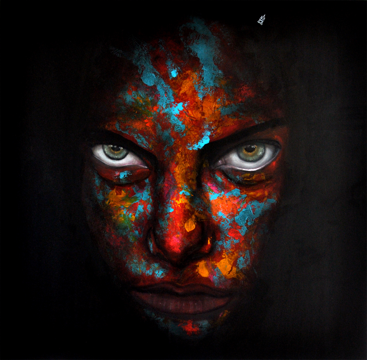 woman women face portrait pop Street Art  UMO colorful Graffiti beauty