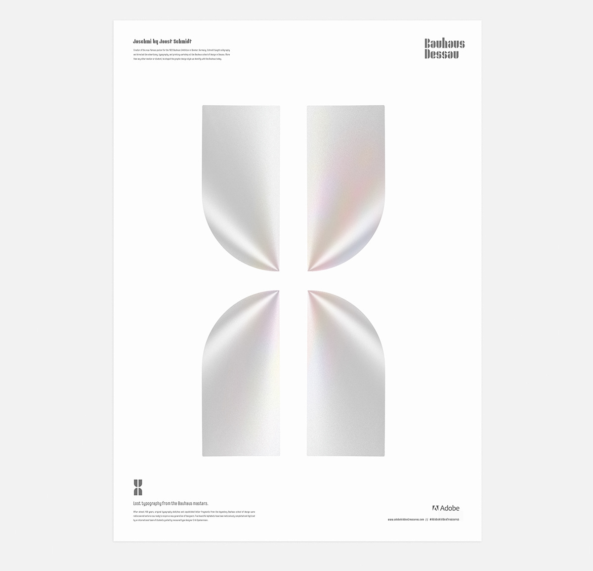 poster AdobeHiddenTreasures Bauhaus Dessau adobe fonts Joschmi minimal Black&white