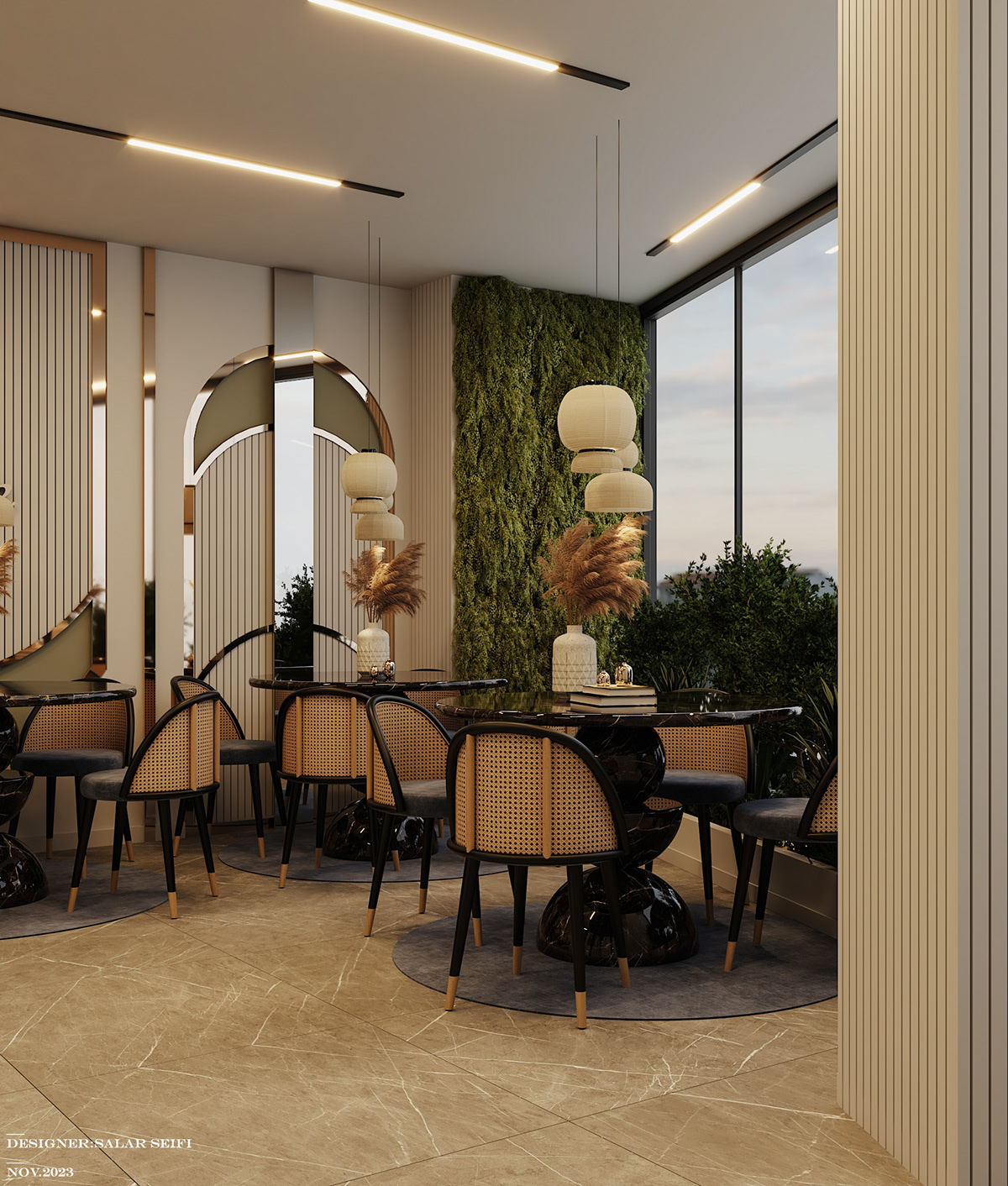 Coffee restaurant interior design  architecture visualization Render archviz modern achitecture coffedesign