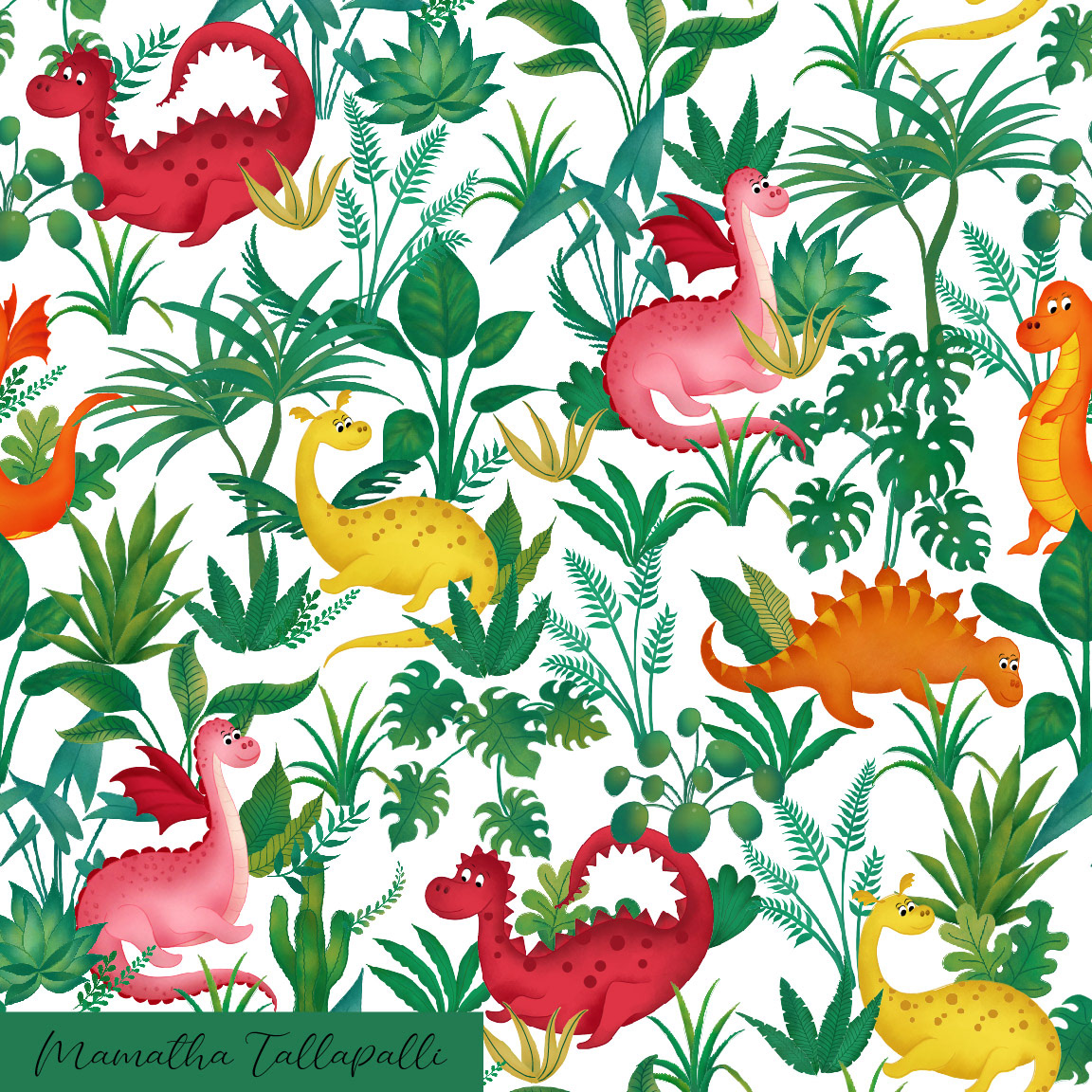 animals cute dinosaurs Dinosaur dinosaur pattern pattern design  surface design surface pattern design textile