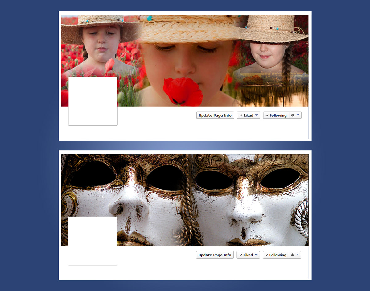 Adobe Portfolio facebook cover collage psd template photoshop