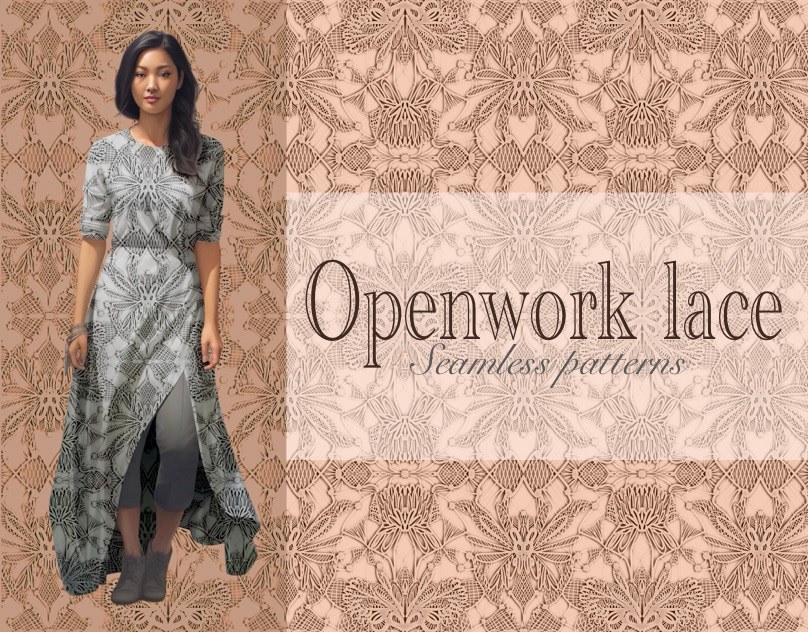 openwork lace seamless patterns cobweb thin graphic digital paper stylish voluminous