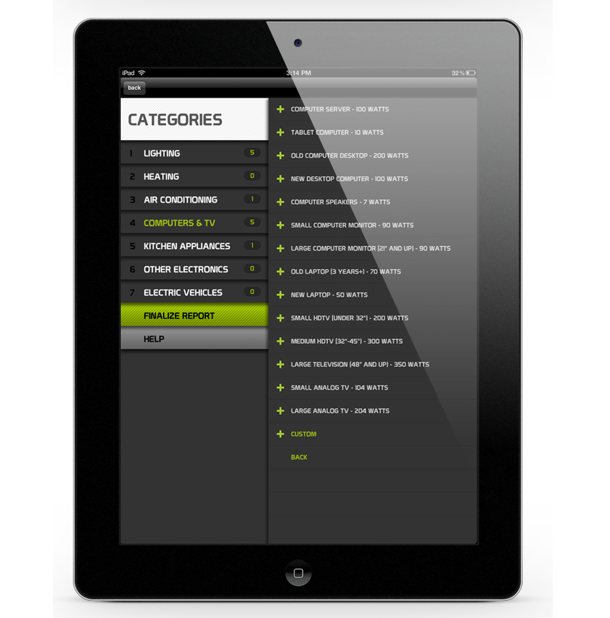 MBS Matte Black Studios verde app Green Energy mobile UI/UX ios iPad mobile development interactive design