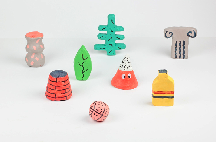 Tiny objects handmade handpainted acrylic