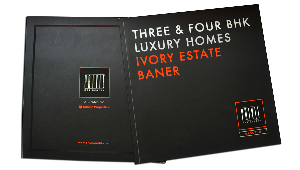 rersidences real estate print brochure black orange