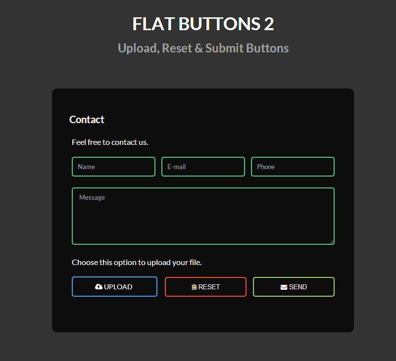 button buttons flat buttons reset buttons upload buttons submit buttons