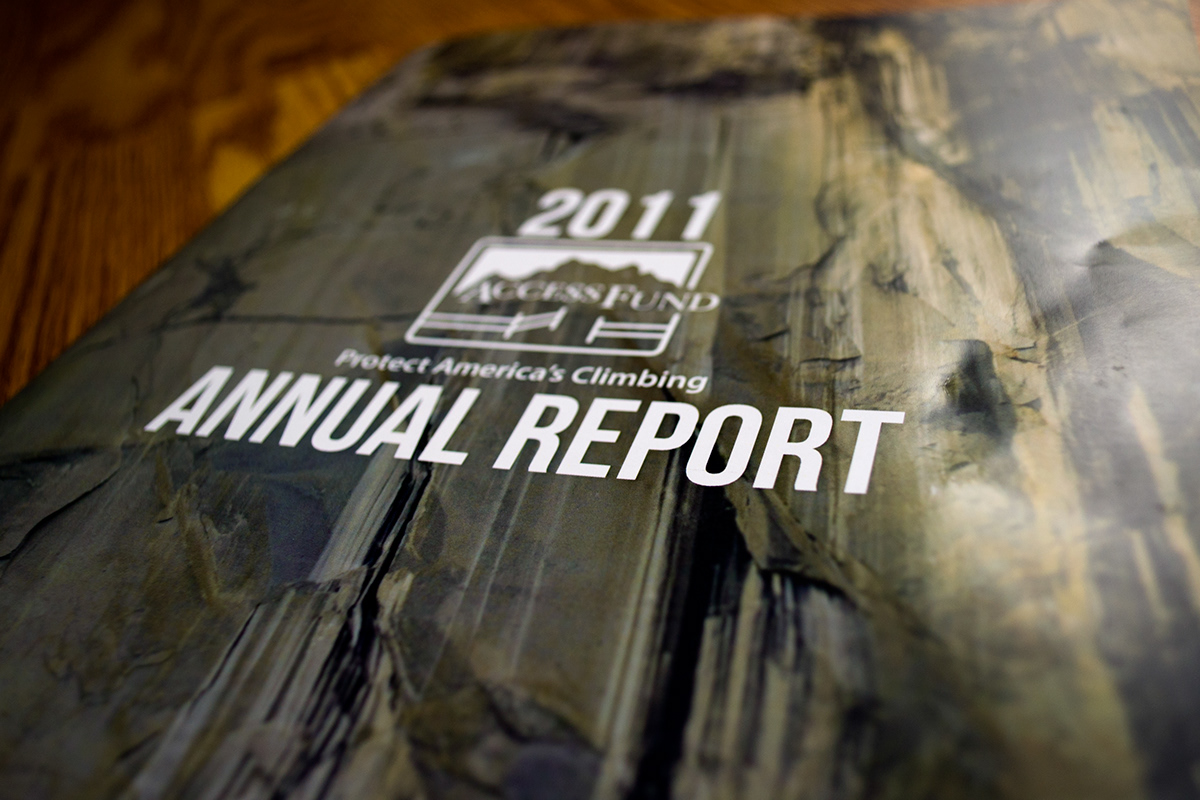 ANNUAL report climbing Nature outside outdoors rock action sports access Fund nonprofit non-profit