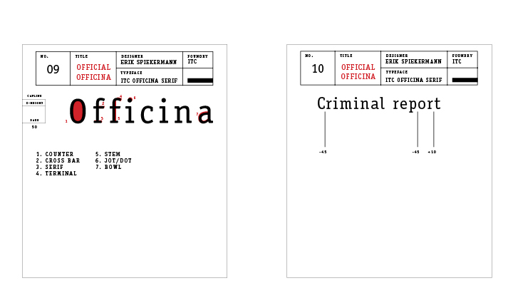 card set officina slab serif criminal document fingerprints