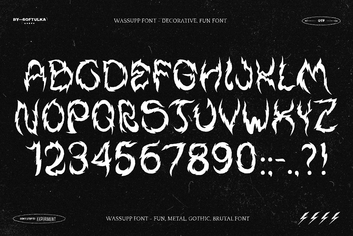 Brutal Font decorative font Display gothic metal modern tribal type design Typeface y2k font