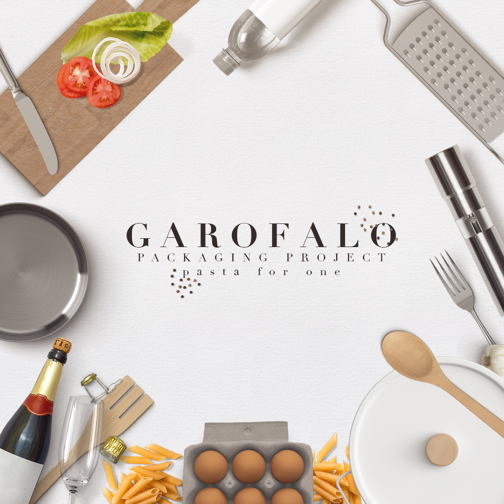 Single Pasta Garofalo italian Food  Pack Mockup fork Packaging