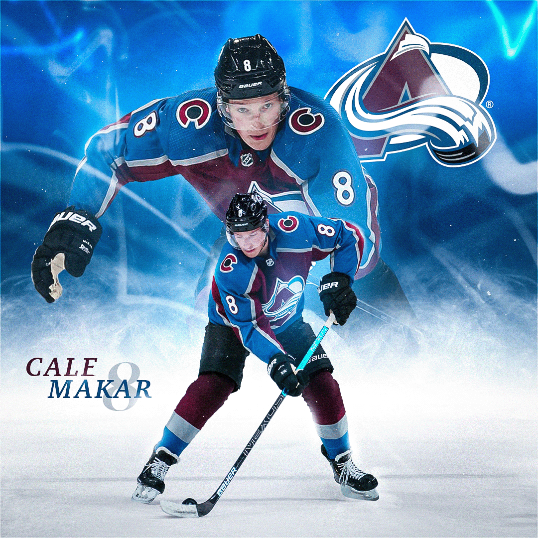 Download Dynamic portrait of professional ice hockey player, Cale Makar  Wallpaper