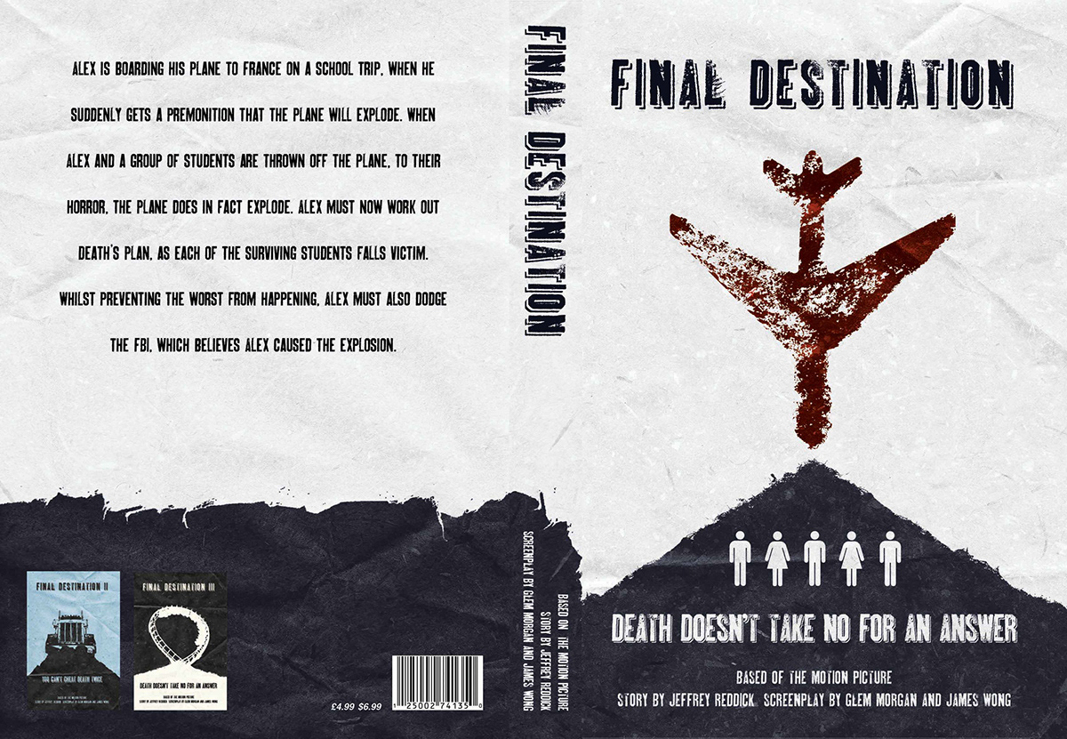 the final destination movie book jacket book jacket cover book cover paper texture textures scan