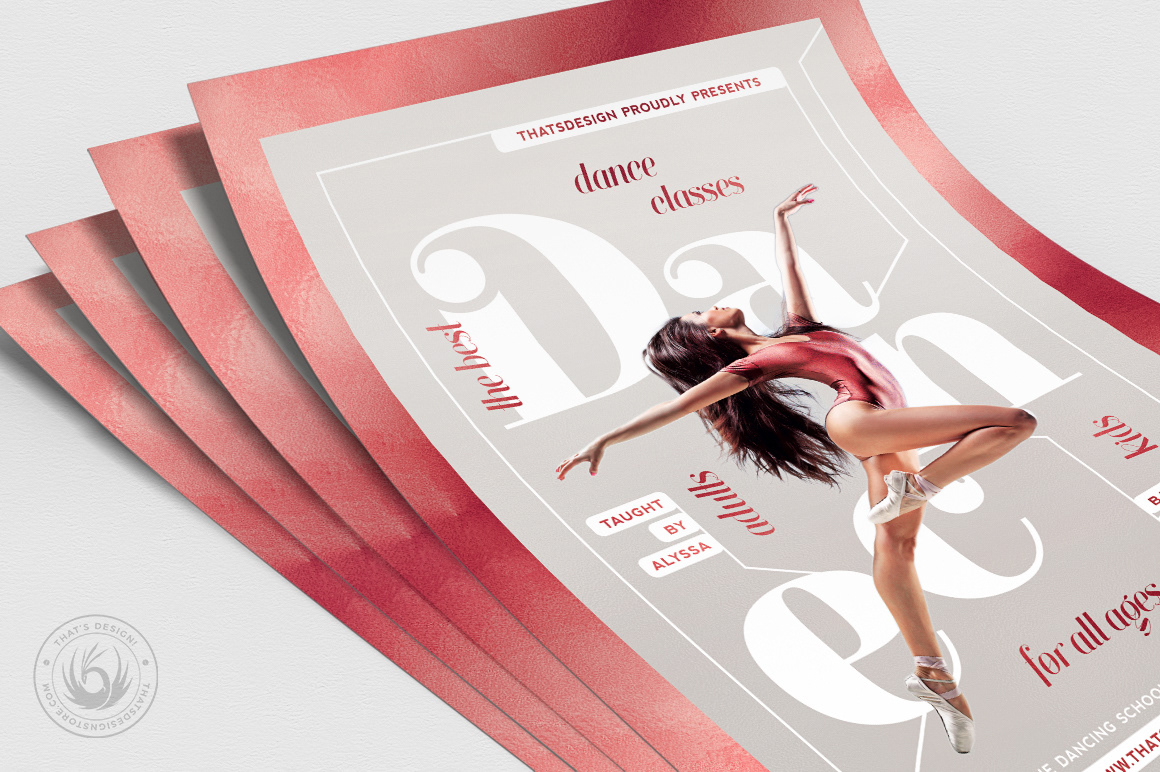 ballet classes club DANCE   dancing flyer lessons poster school template