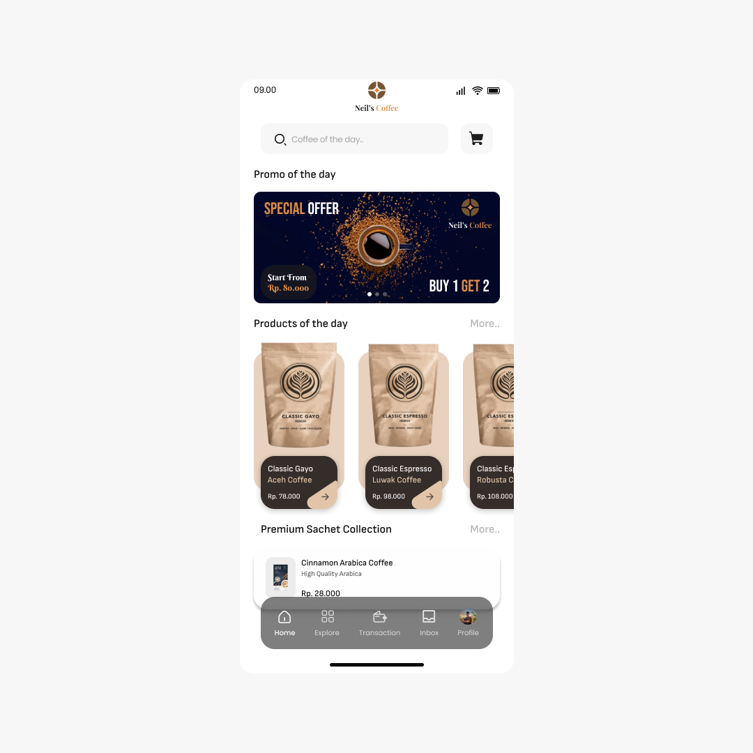 UI ux UI/UX ux/ui app app design kopi Coffee aceh Luwak