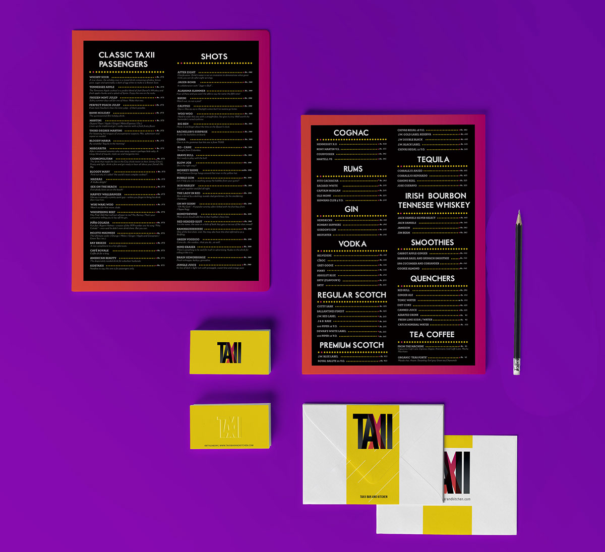 menu bar and kitchen logo branding  Identity Design restaurant