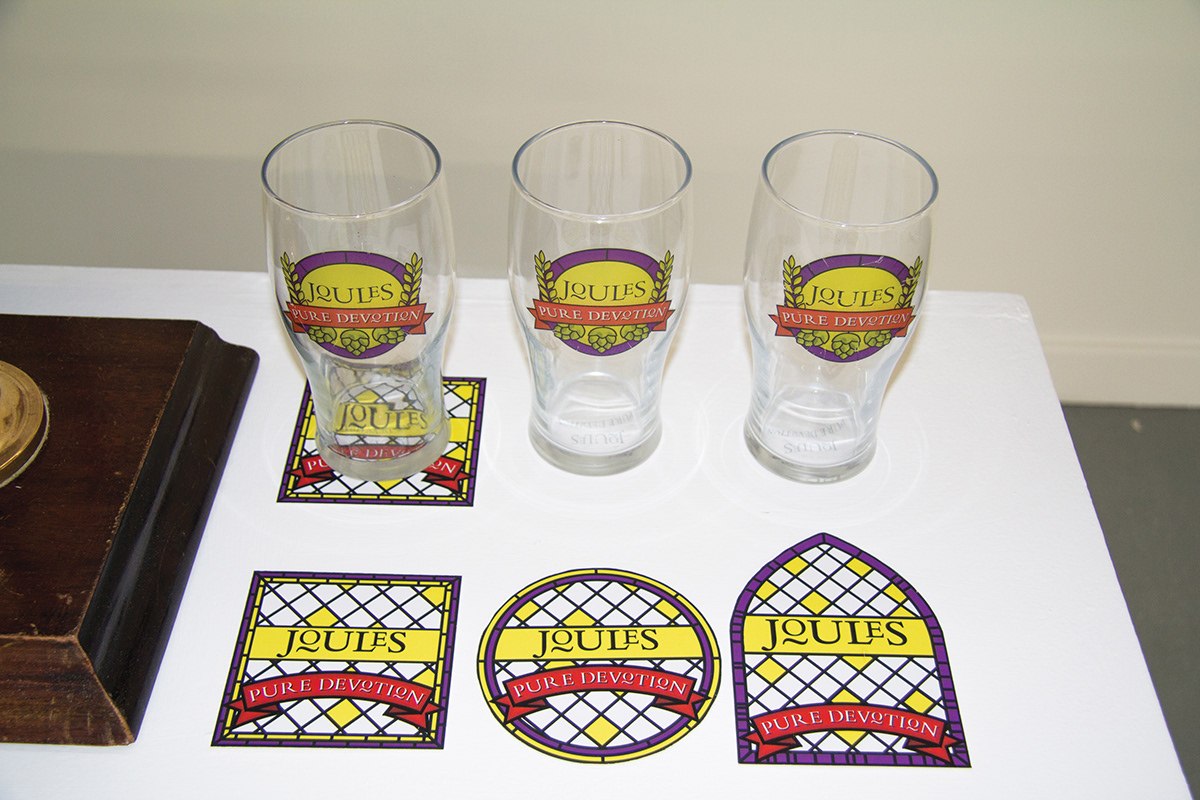 stained glass church type brewery beer ale Triptych pumps pumps clips