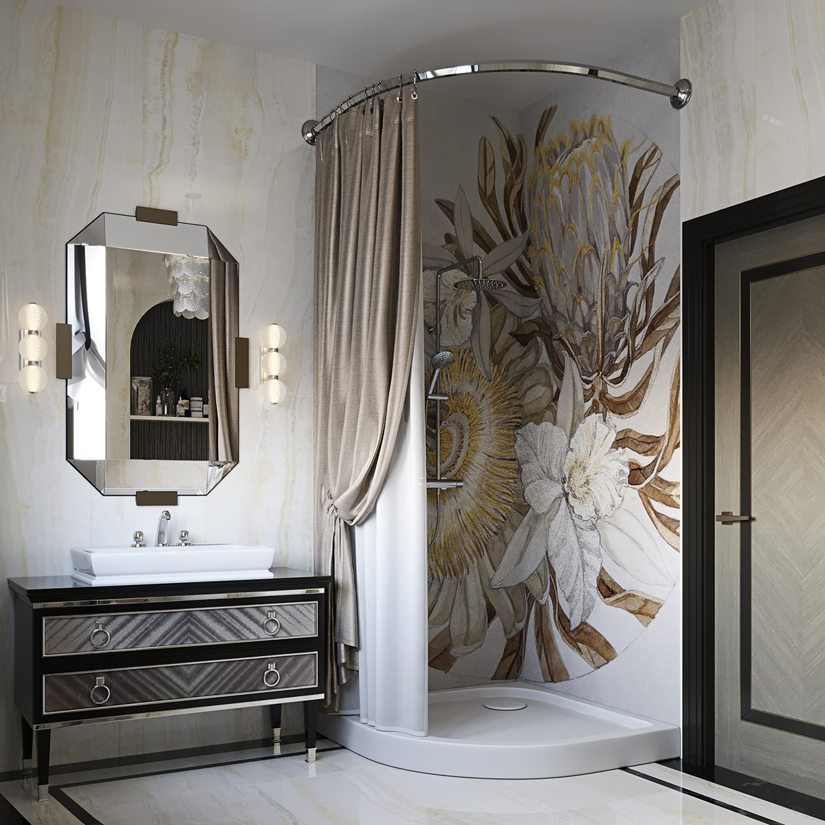 3D 3ds max bathroom corona Interior interior design  Render Spa visualization