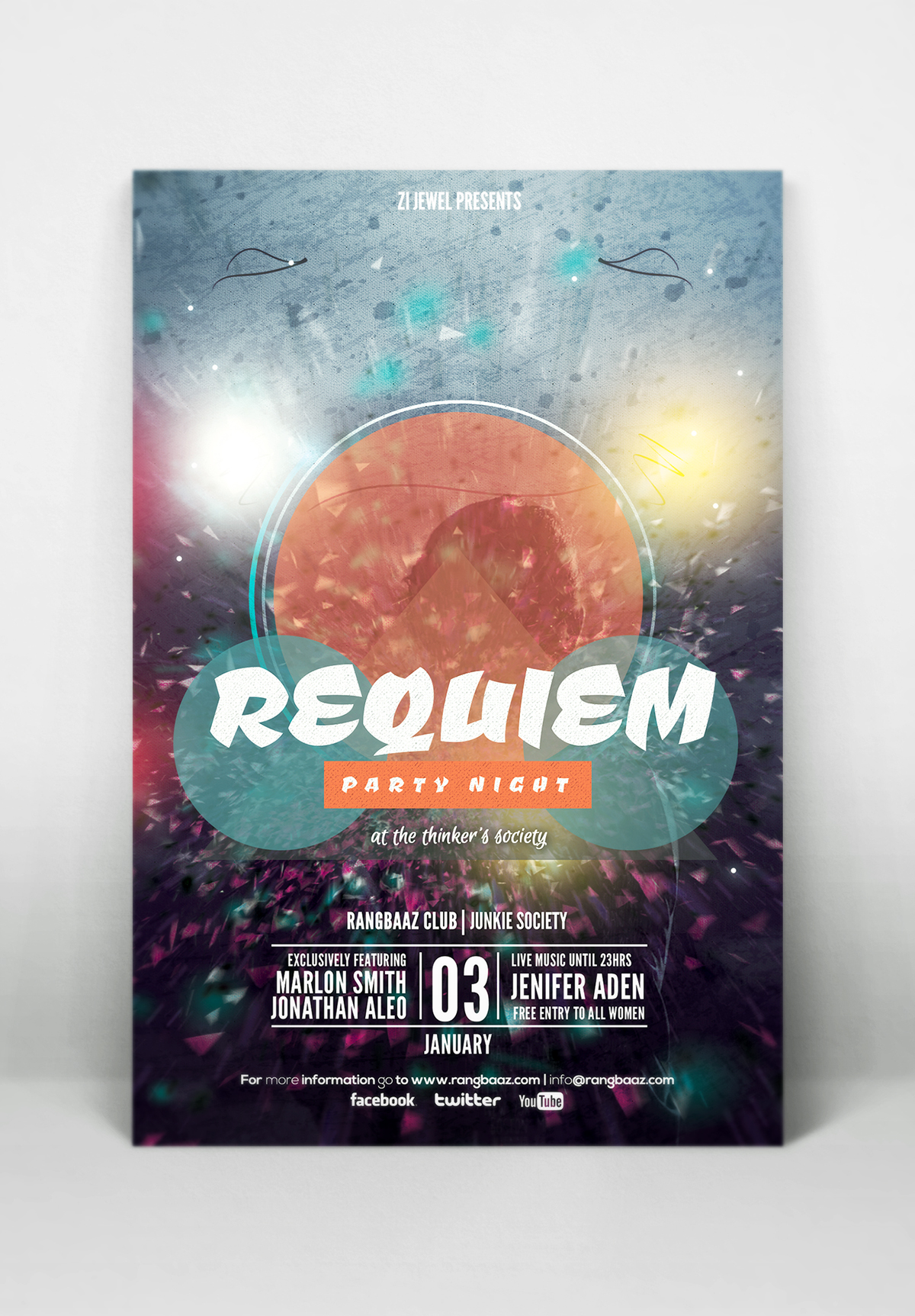 poster flyer party flyer print photoshop CMYK freebie free download template editable