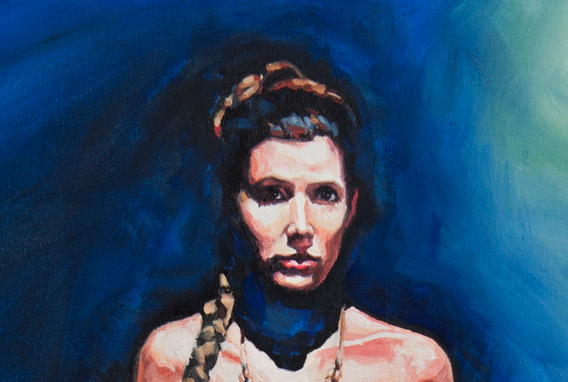 Princess Leia princesa slave leia oil on canvas star wars milton nakata