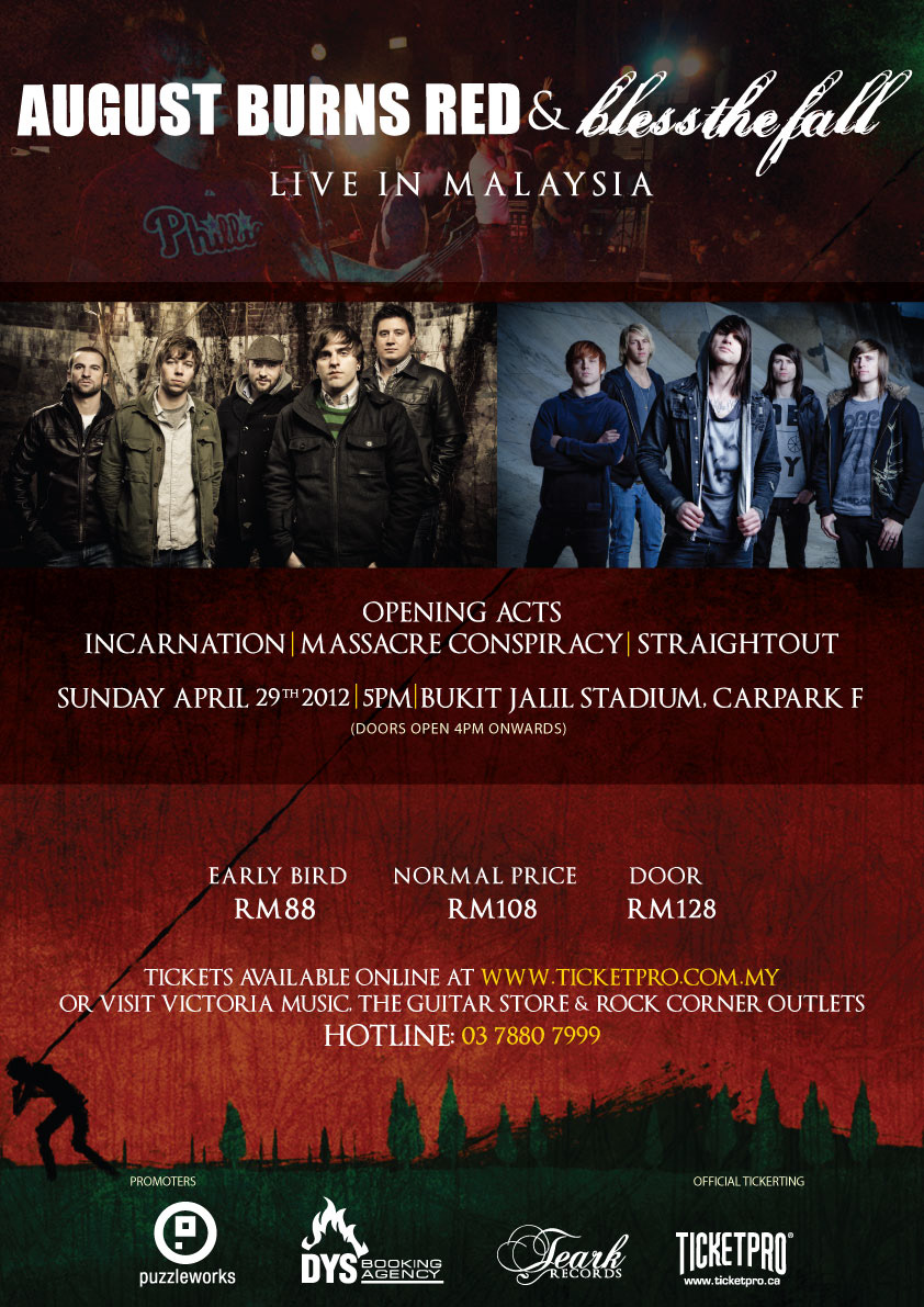 augustburnsred  blessthefall posters live in kl