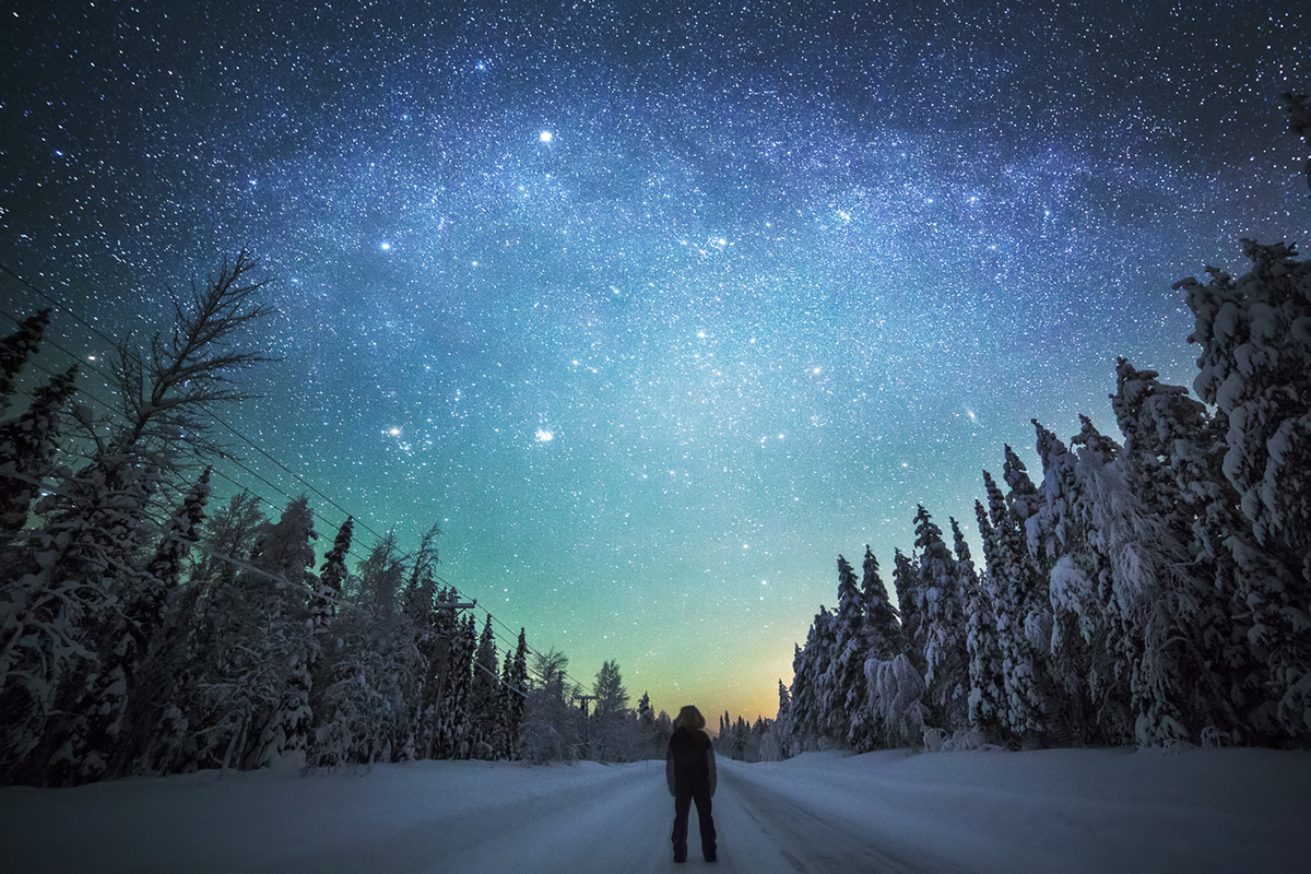 Landscape night SKY winter Lapland finland