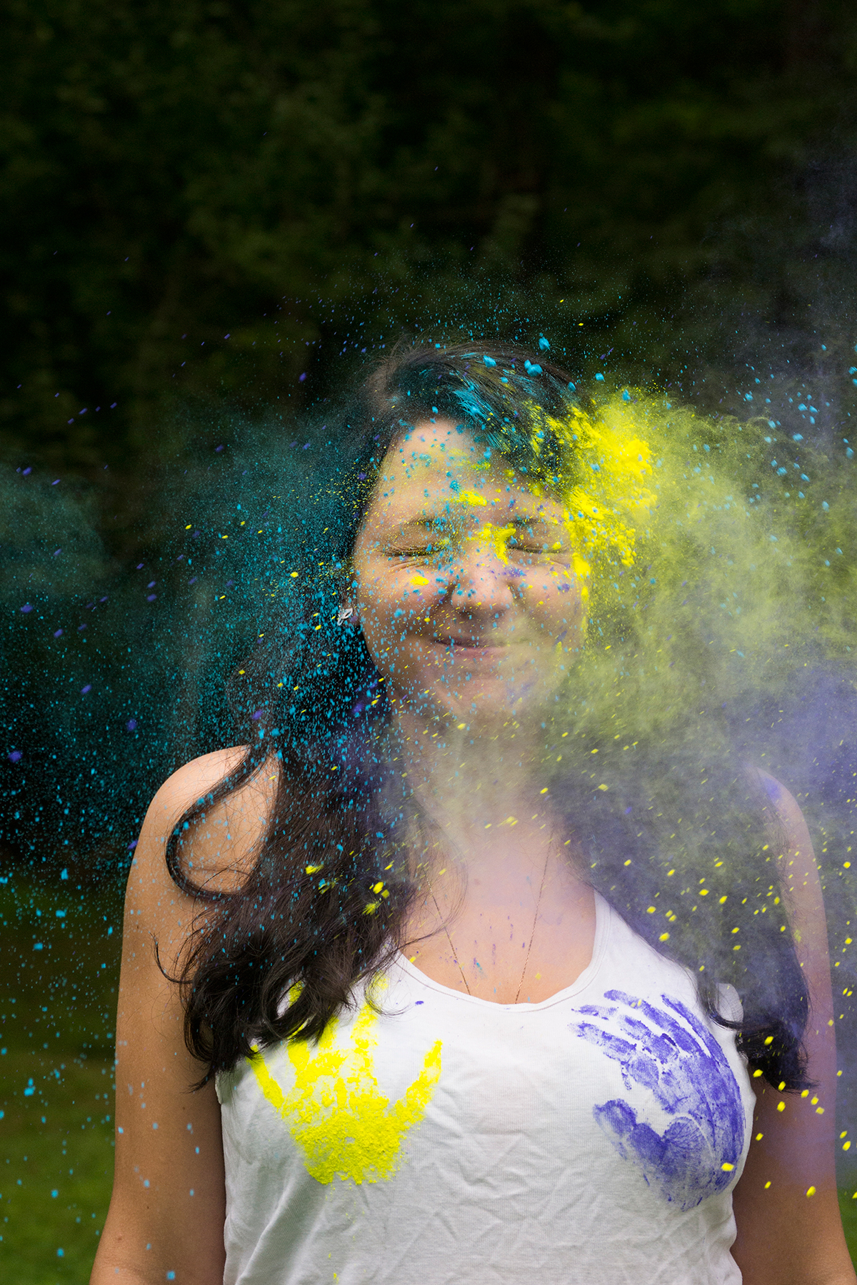 Adobe Portfolio holi powder portraits Fun color photos friends