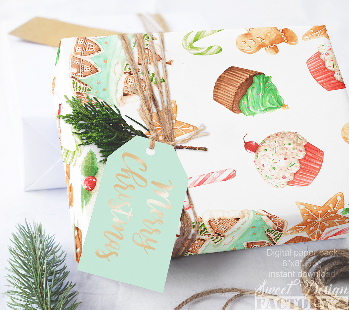 watercolor traditional Christmas cliparts