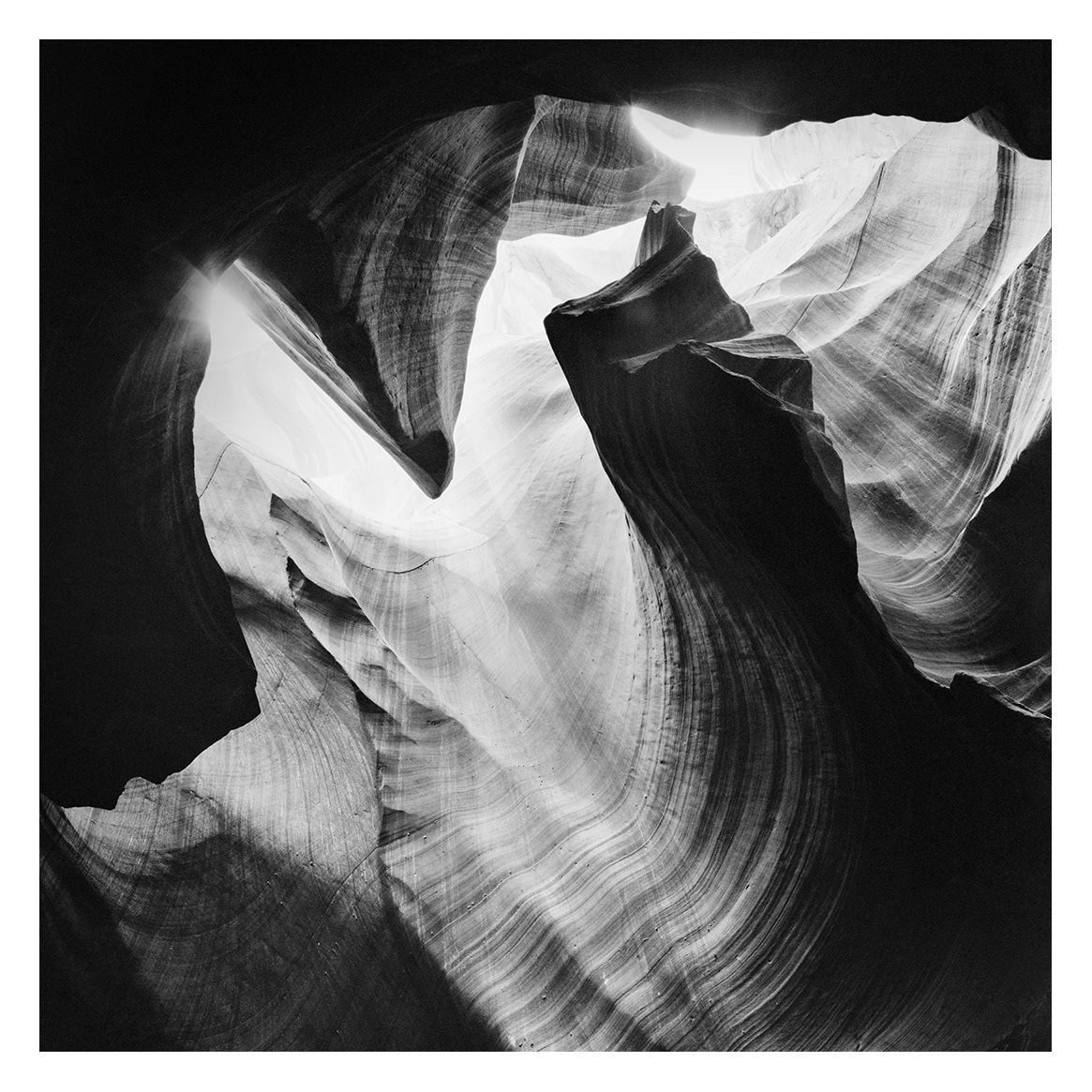 Gerald Berghammer | Black and White Photography – Antelope Canyon minimalism abstract Arizona USA