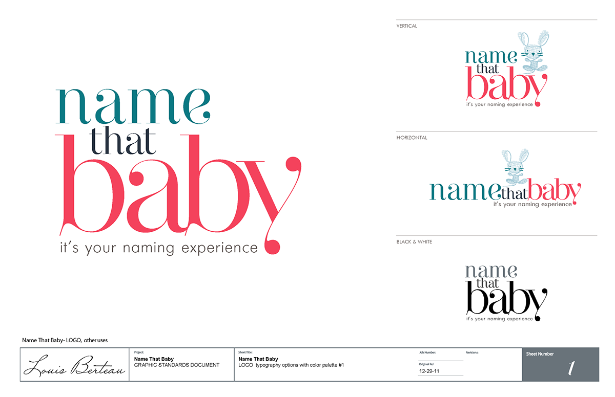 Baby Naming Logo Style Guide branding manual logo