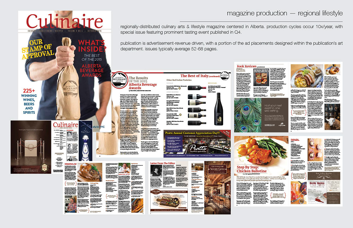 magazine Culinary lifestyle wine Layout ad design editorial layout print Production Management